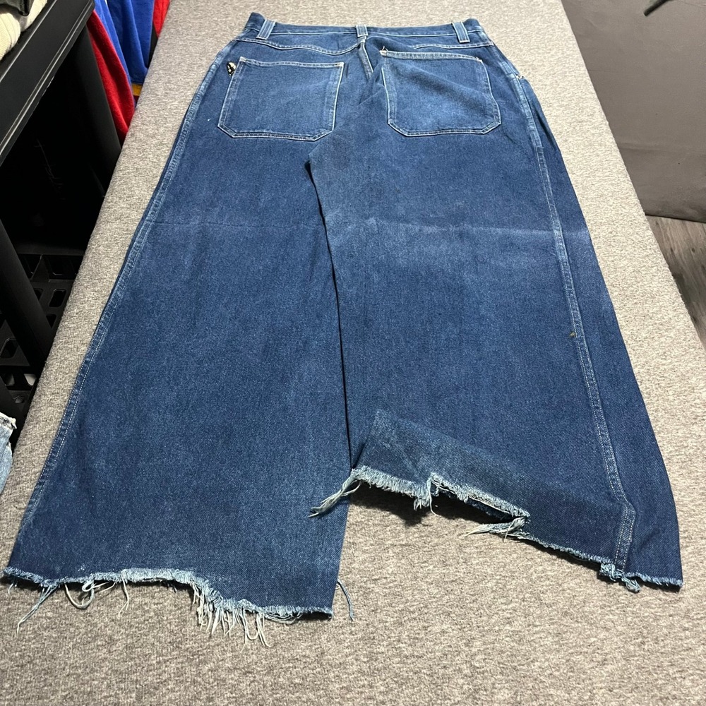 Vintage JNCO Smoke Stacks 179 Jeans 34x32 Blue Wide Leg Skater Made in USA 90s